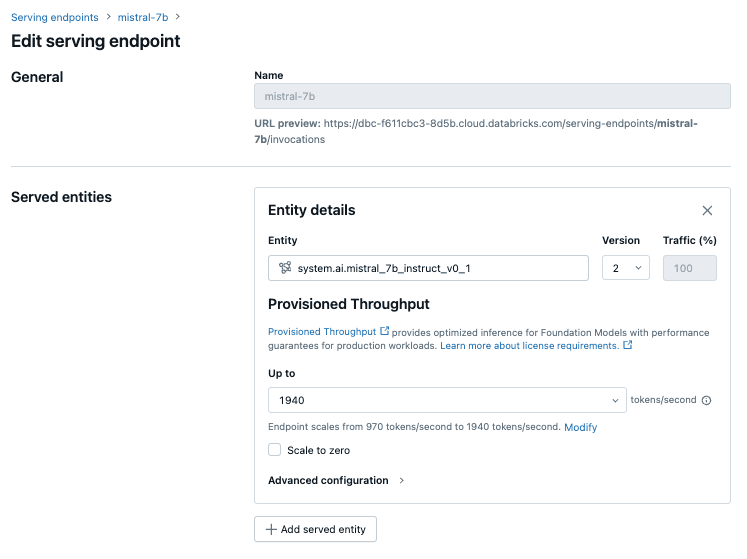 Set up a Serving Endpoint in
Databricks